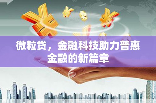 驻马店微粒贷，金融科技助力普惠金融的新篇章