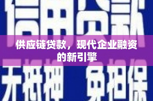 驻马店供应链贷款，现代企业融资的新引擎