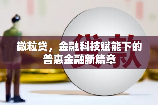 驻马店微粒贷，金融科技赋能下的普惠金融新篇章