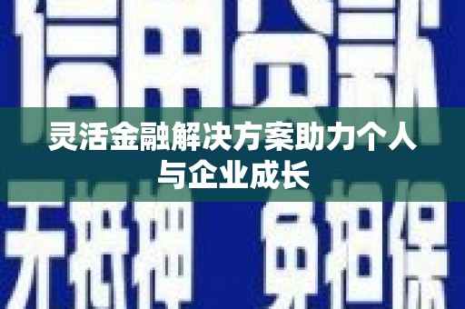 驻马店灵活金融解决方案助力个人与企业成长