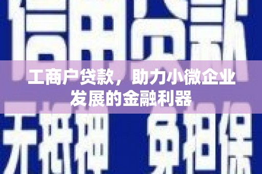 驻马店工商户贷款，助力小微企业发展的金融利器