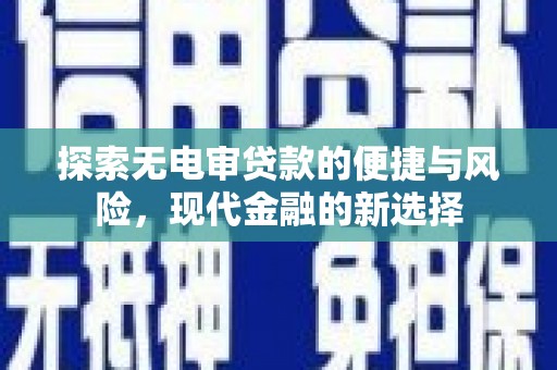 驻马店探索无电审贷款的便捷与风险，现代金融的新选择