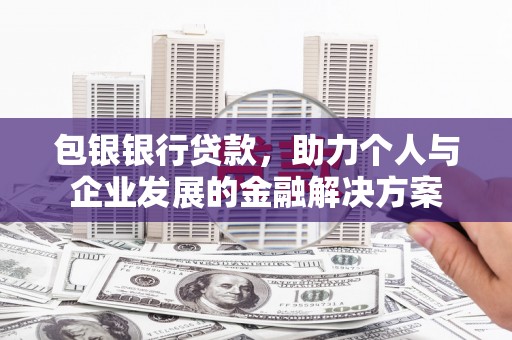 驻马店包银银行贷款，助力个人与企业发展的金融解决方案