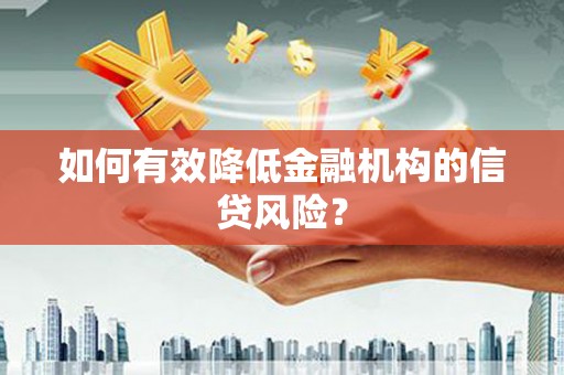 驻马店如何有效降低金融机构的信贷风险？