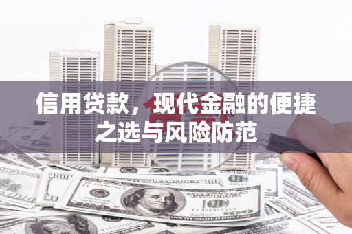 驻马店信用贷款，现代金融的便捷之选与风险防范