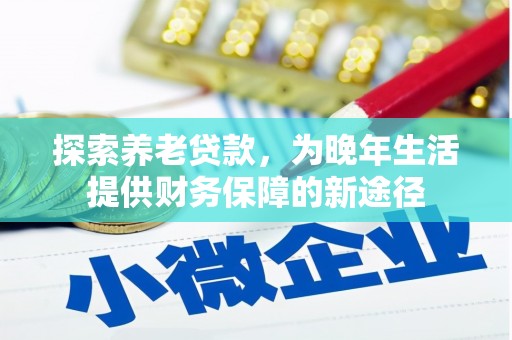 驻马店探索养老贷款，为晚年生活提供财务保障的新途径