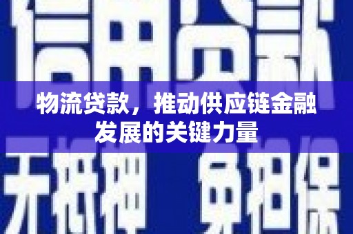 驻马店物流贷款，推动供应链金融发展的关键力量
