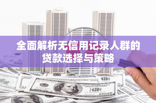 驻马店全面解析无信用记录人群的贷款选择与策略
